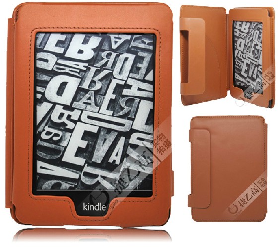 (image for) PU Leather Book Style Case Magnetic Clasp For Amazon Kindle Touch Kindle Paperwhite